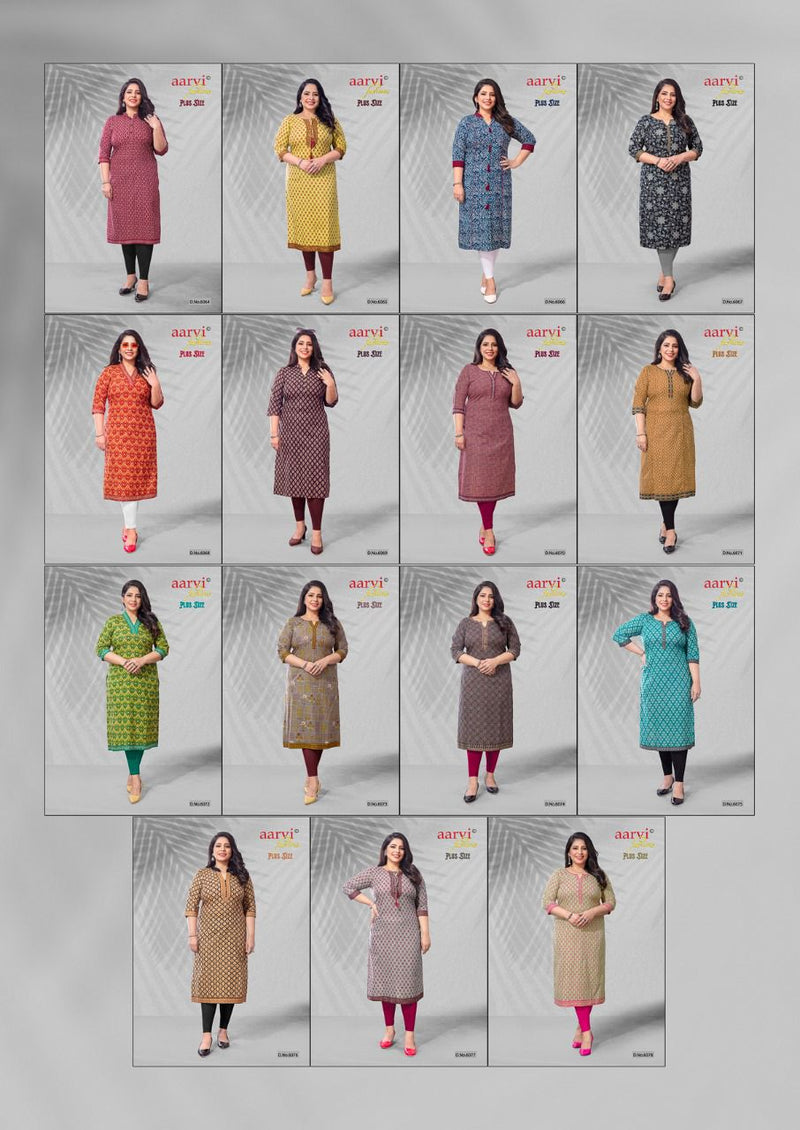 Aarvi Fashion Plus Size vol 1 Pure cotton Stylish Designer Daily Wear fancy Kurti