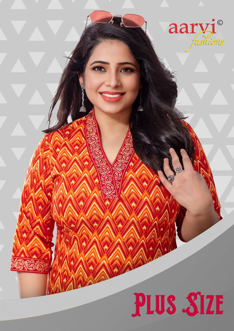 Aarvi Fashion Plus Size vol 1 Pure cotton Stylish Designer Daily Wear fancy Kurti