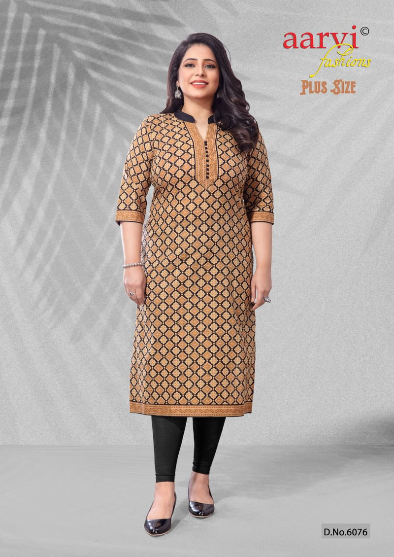 Aarvi Fashion Plus Size vol 1 Pure cotton Stylish Designer Daily Wear fancy Kurti