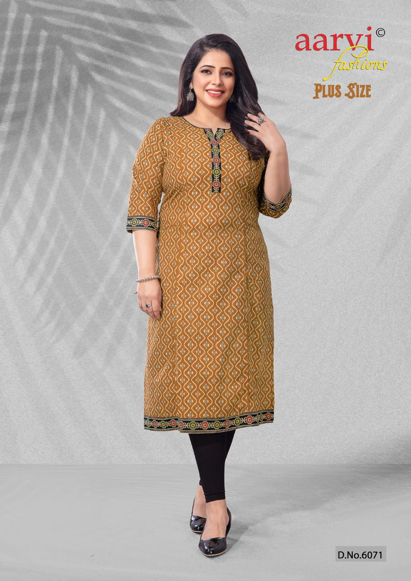 Aarvi Fashion Plus Size vol 1 Pure cotton Stylish Designer Daily Wear fancy Kurti