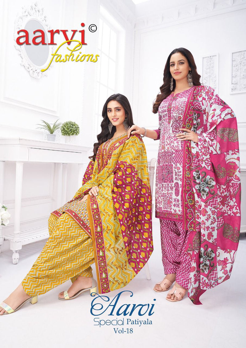 Aarvi Fashion Special Patiyala Vol 8 Pure Cotton With Beautiful Work Stylish Designer Casual Wear Salwar Suit