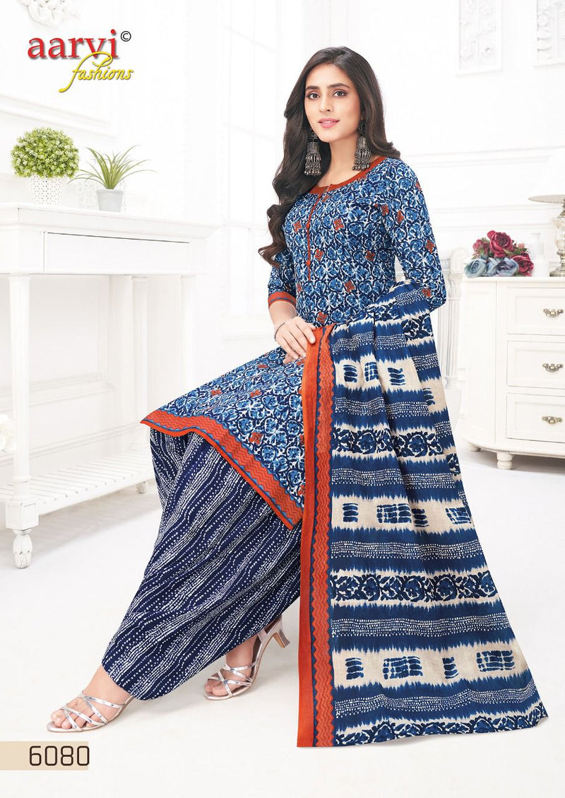 Aarvi Fashion Special Patiyala Vol 8 Pure Cotton With Beautiful Work Stylish Designer Casual Wear Salwar Suit