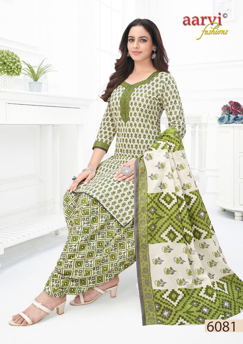 Aarvi Fashion Special Patiyala Vol 8 Pure Cotton With Beautiful Work Stylish Designer Casual Wear Salwar Suit