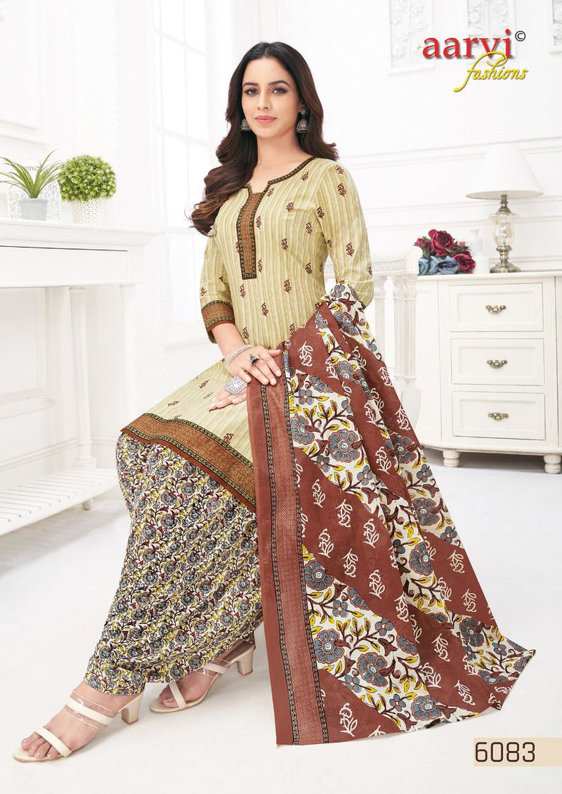 Aarvi Fashion Special Patiyala Vol 8 Pure Cotton With Beautiful Work Stylish Designer Casual Wear Salwar Suit