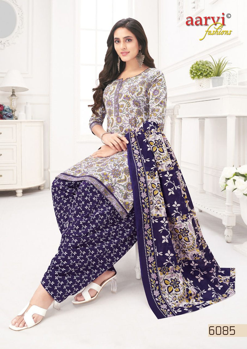 Aarvi Fashion Special Patiyala Vol 8 Pure Cotton With Beautiful Work Stylish Designer Casual Wear Salwar Suit