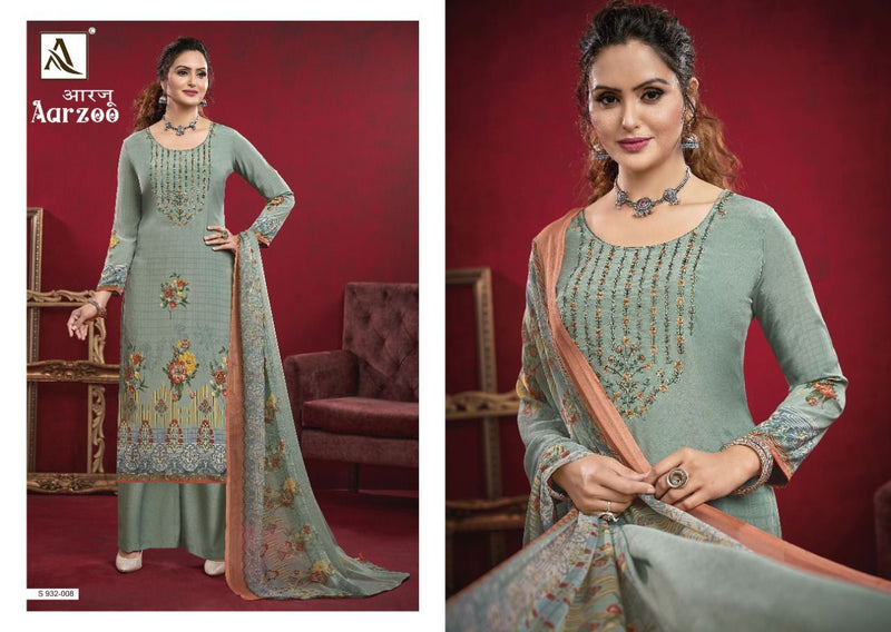 Alok Suit Aarzoo Crepe With Printed Work Stylish Designer Party Wear Fancy Salwar Suit