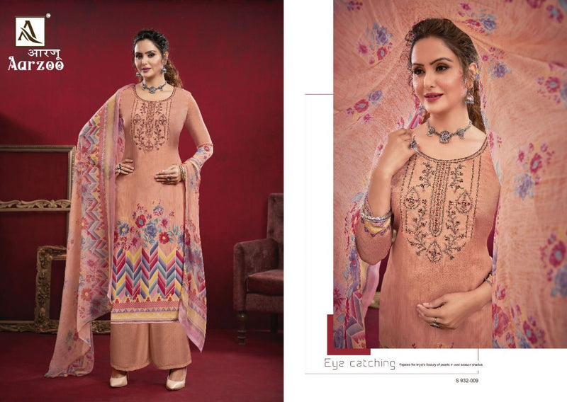Alok Suit Aarzoo Crepe With Printed Work Stylish Designer Party Wear Fancy Salwar Suit