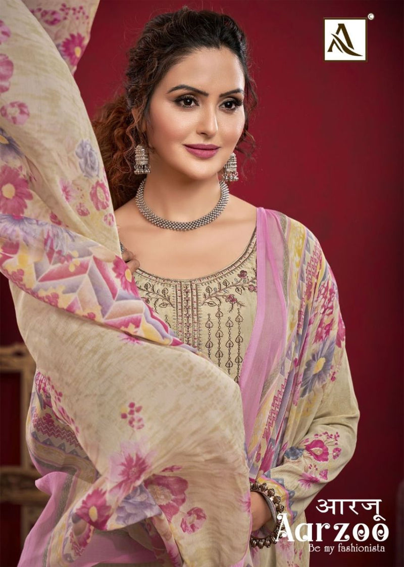Alok Suit Aarzoo Crepe With Printed Work Stylish Designer Party Wear Fancy Salwar Suit