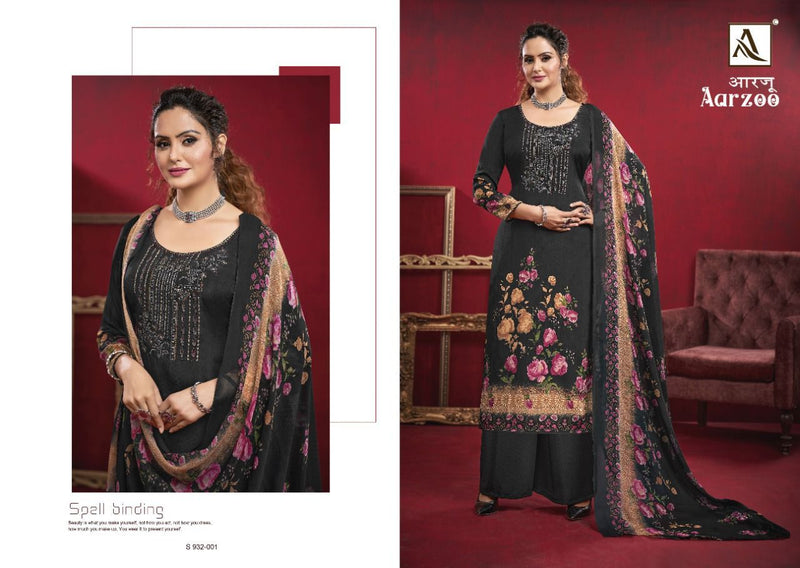 Alok Suit Aarzoo Crepe With Printed Work Stylish Designer Party Wear Fancy Salwar Suit