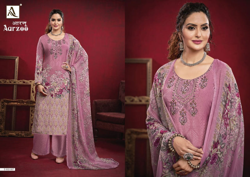 Alok Suit Aarzoo Crepe With Printed Work Stylish Designer Party Wear Fancy Salwar Suit