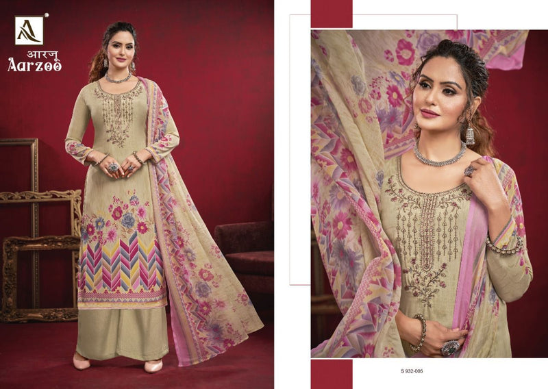 Alok Suit Aarzoo Crepe With Printed Work Stylish Designer Party Wear Fancy Salwar Suit
