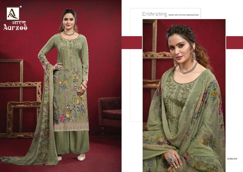 Alok Suit Aarzoo Crepe With Printed Work Stylish Designer Party Wear Fancy Salwar Suit