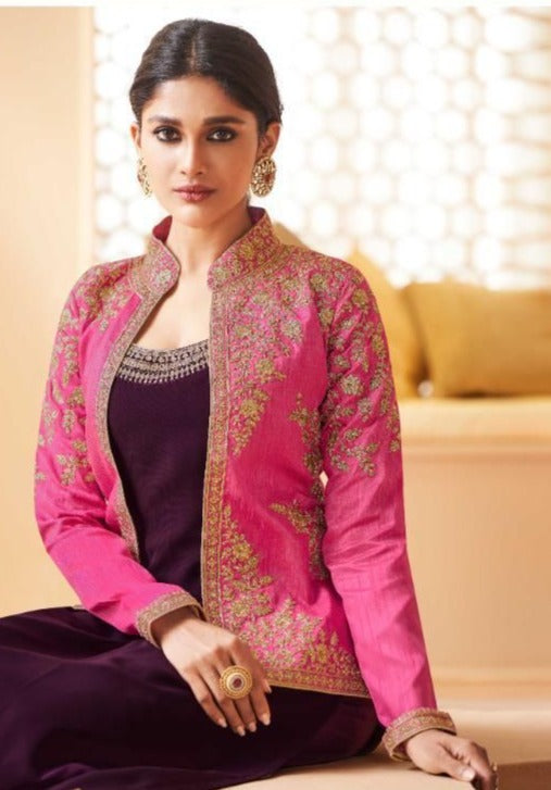 Aashirwad Creation Aashi Georgette Koti Style Heavy Embroidered Party Wear Salwar Kurtis