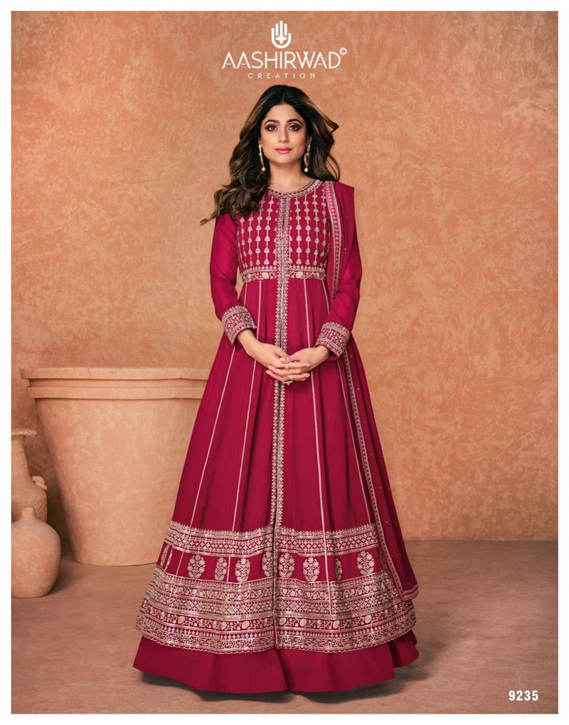 Aashirwad Creation Jannat Heavy Georgette Designer Wedding Wear Salwar Suits