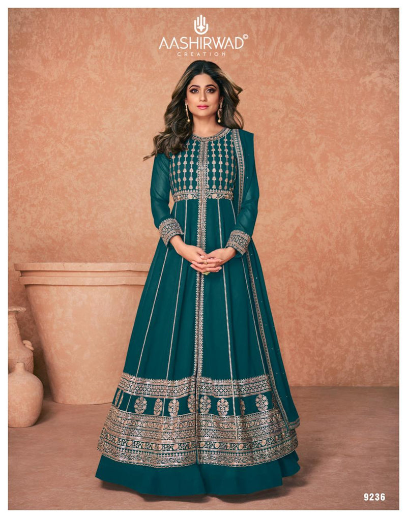 Aashirwad Creation Jannat Heavy Georgette Designer Wedding Wear Salwar Suits