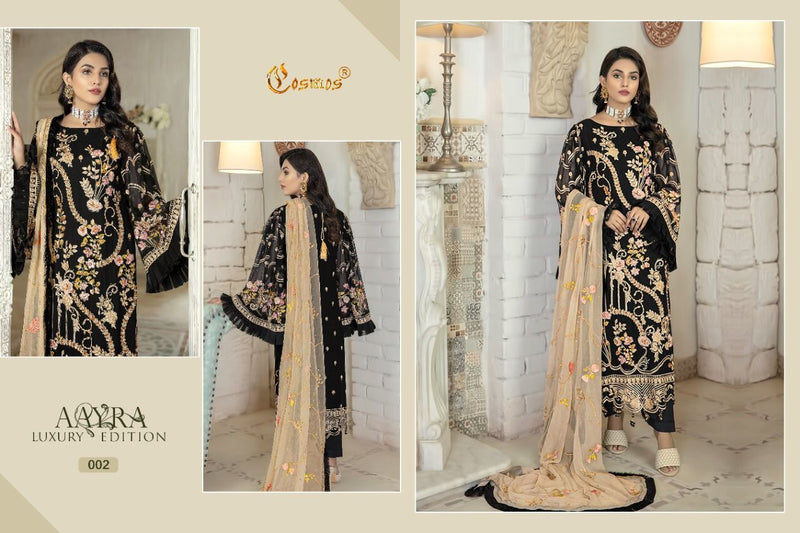 Cosmos Fashion Aayra Luxury Edition Fox Georgette Pakistani Style Party Wear Salwar Suits
