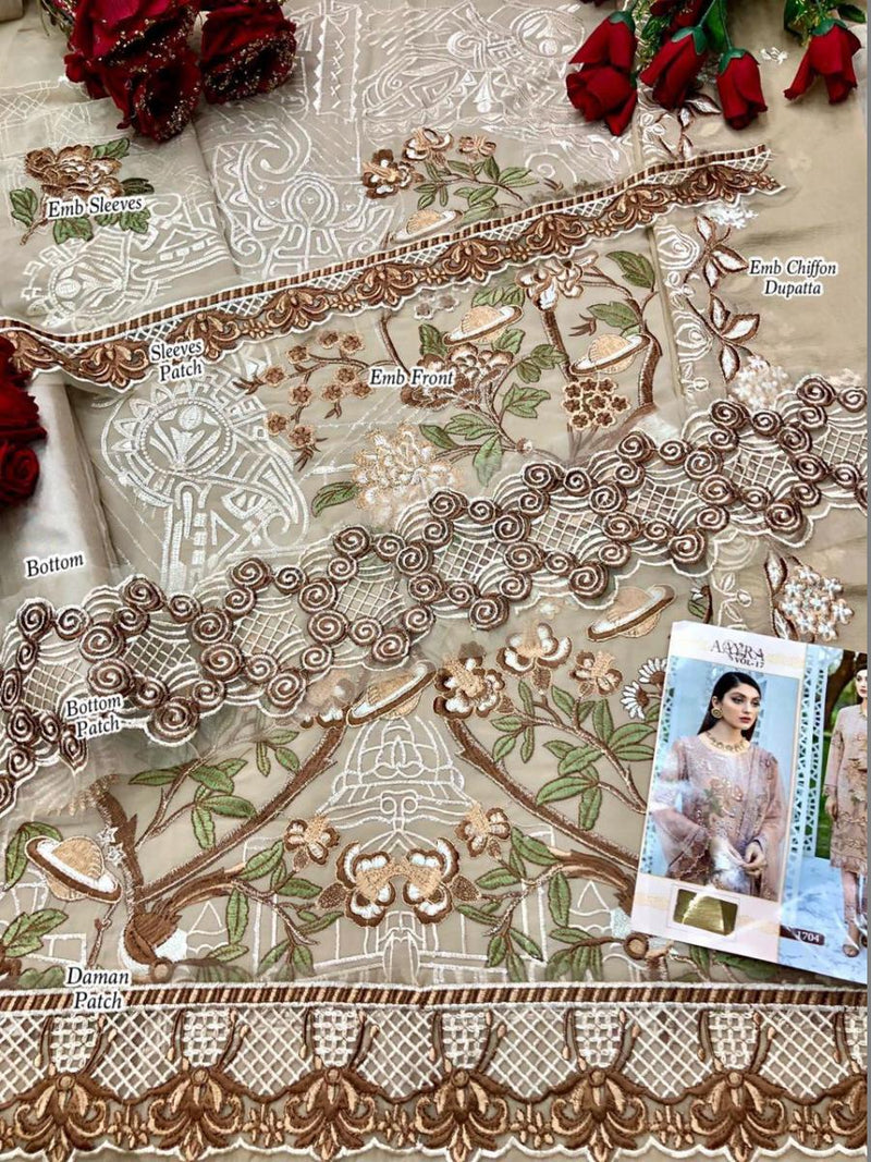 Cosmos Fashion Aayra Vol 17 Fox Georgette Embroidered Pakistani Style Weeding Wear Salwar Kameez