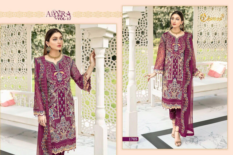 Cosmos Fashion Aayra Vol 17 Fox Georgette Embroidered Pakistani Style Weeding Wear Salwar Kameez
