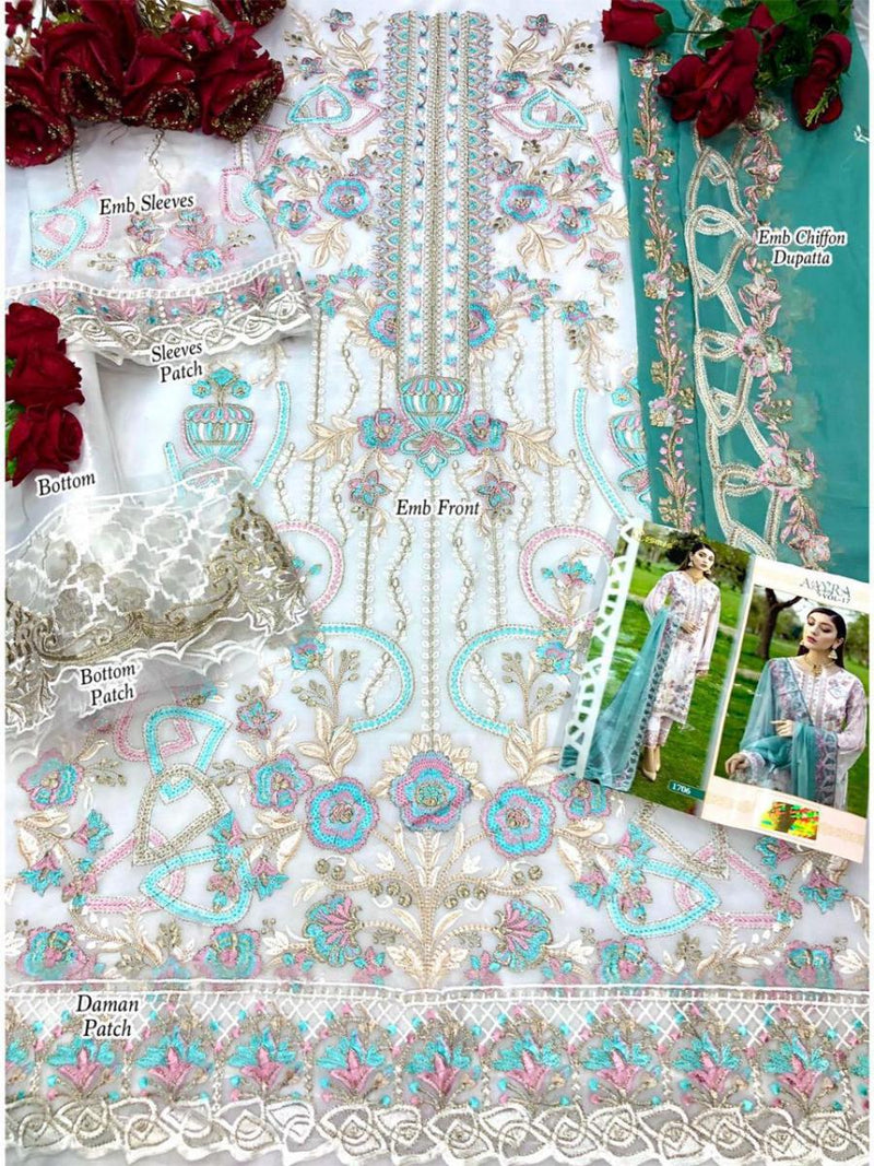 Cosmos Fashion Aayra Vol 17 Fox Georgette Embroidered Pakistani Style Weeding Wear Salwar Kameez