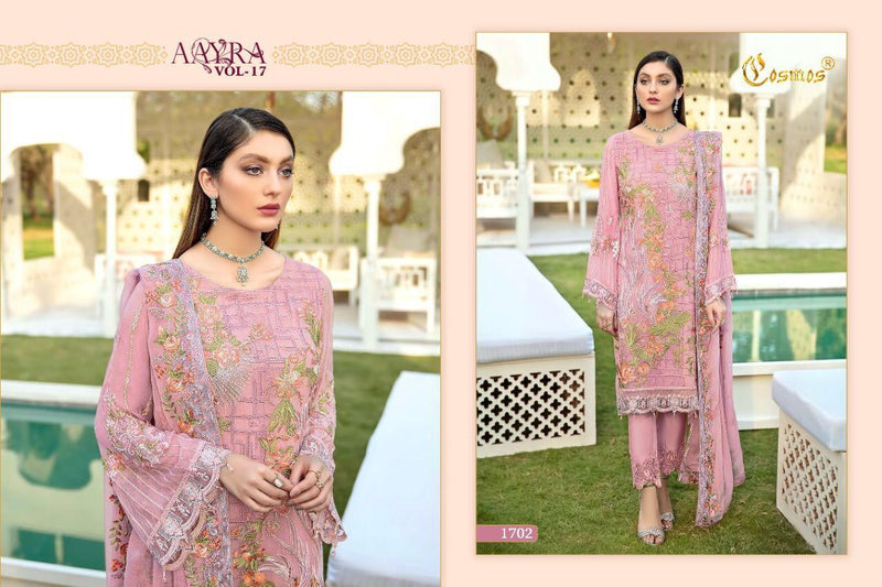 Cosmos Fashion Aayra Vol 17 Fox Georgette Embroidered Pakistani Style Weeding Wear Salwar Kameez