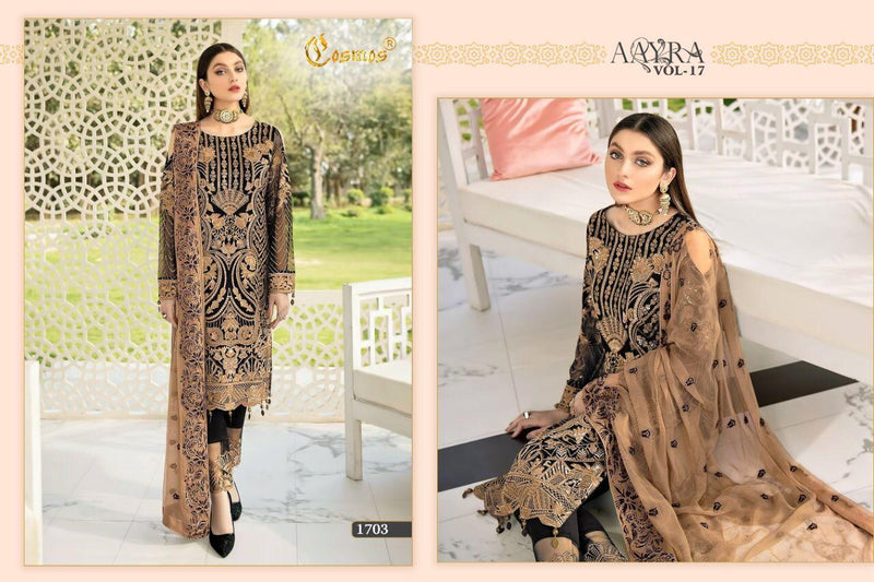 Cosmos Fashion Aayra Vol 17 Fox Georgette Embroidered Pakistani Style Weeding Wear Salwar Kameez
