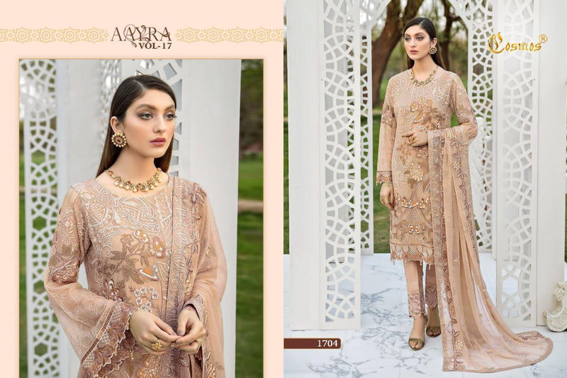 Cosmos Fashion Aayra Vol 17 Fox Georgette Embroidered Pakistani Style Weeding Wear Salwar Kameez