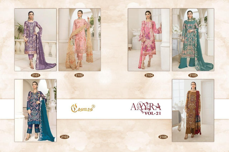Cosmos Fashion Aarya Vol 22 Fox Georgette Pakistani Style Party Wear Salwar Suits