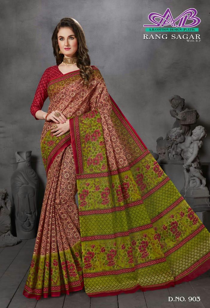 A B Cotton Rang Sagar Mulmul Cotton Quality Fency Saree