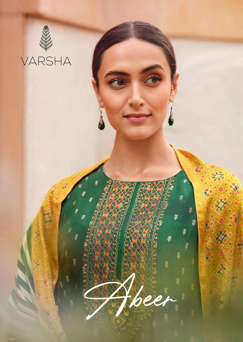 Varsha Abeer Silk With Beautiful Embroidery Work Stylish Designer Fancy Salwar Suit