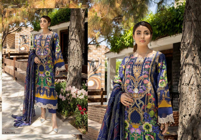 Safeenaz Adans Libas Lawn Cotton Heavy Embroidered Pakistani Style Festive Wear Salwar Suits