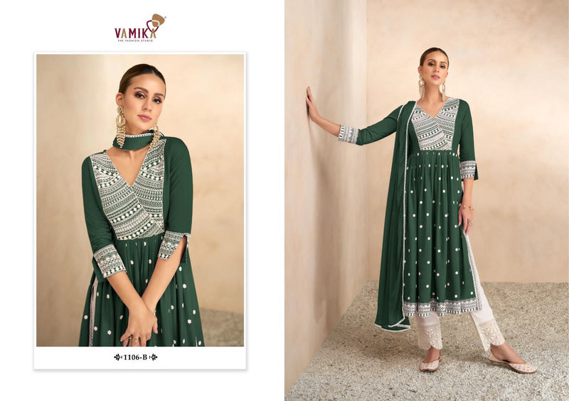 Vamika Aadhira Vol 4 Rayon Viscos Fabric Heavy Embroidery Designer Nayra Cut Kurti