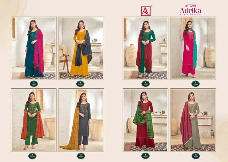 Alok Suits Adrika Cotton Silk With Fancy Embroidery Party Wear Salwar Suits