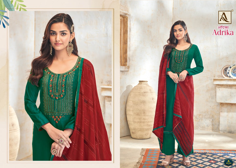 Alok Suits Adrika Cotton Silk With Fancy Embroidery Party Wear Salwar Suits