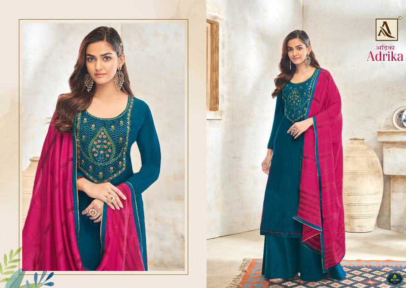Alok Suits Adrika Cotton Silk With Fancy Embroidery Party Wear Salwar Suits