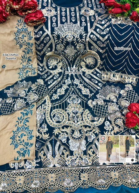 Affan Creation 114 Fox Georgette Pakistani Style Designer  Salwar Kameez With Heavy Embroidery