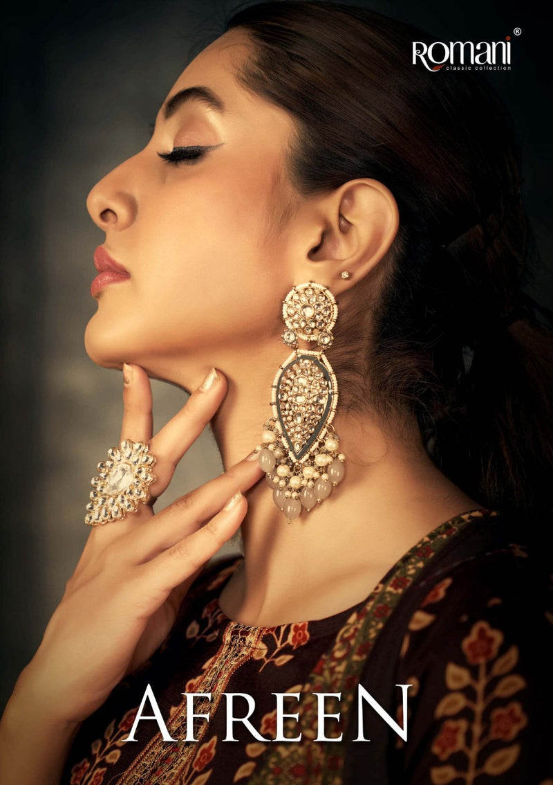 Romani Afreen Pashmina Spun With Exclusive Embroidery Work Stylish Designer Party Wear Salwar Kameez