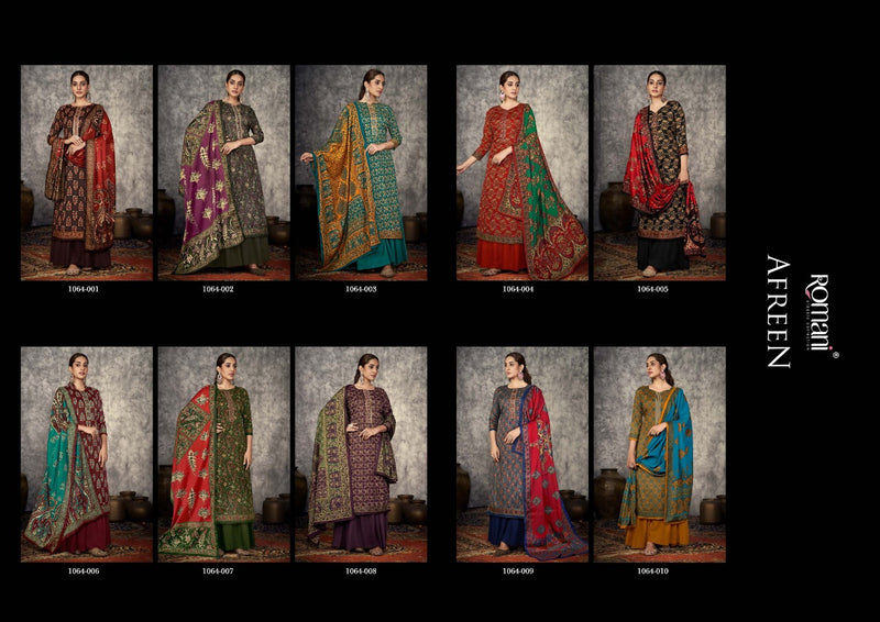 Romani Afreen Pashmina Spun With Exclusive Embroidery Work Stylish Designer Party Wear Salwar Kameez