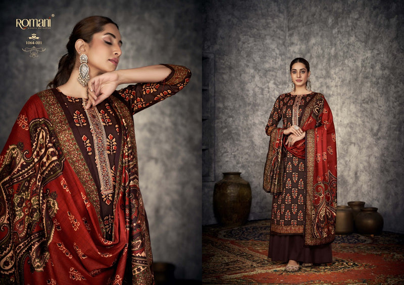 Romani Afreen Pashmina Spun With Exclusive Embroidery Work Stylish Designer Party Wear Salwar Kameez