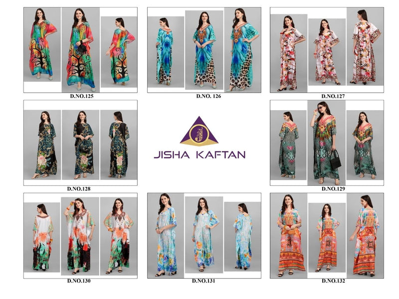 Jelite Jisha Kaftan Afreen Vol 4 Polyester Crepe Printed Desginer Style Fancy Kaftans