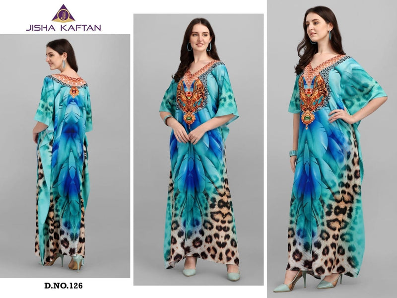 Jelite Jisha Kaftan Afreen Vol 4 Polyester Crepe Printed Desginer Style Fancy Kaftans