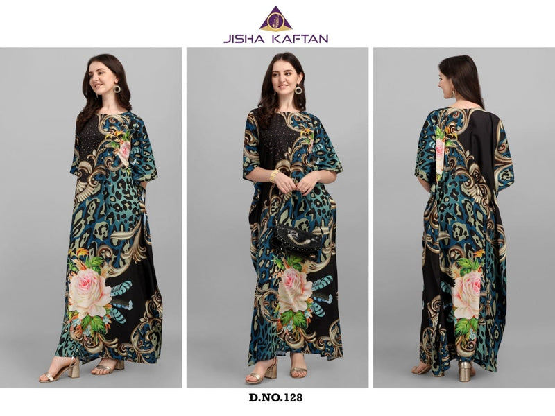 Jelite Jisha Kaftan Afreen Vol 4 Polyester Crepe Printed Desginer Style Fancy Kaftans