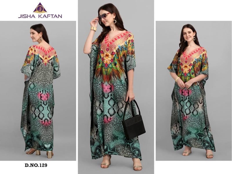 Jelite Jisha Kaftan Afreen Vol 4 Polyester Crepe Printed Desginer Style Fancy Kaftans