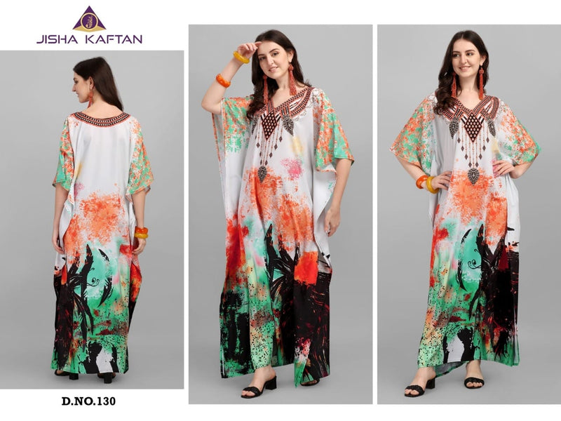 Jelite Jisha Kaftan Afreen Vol 4 Polyester Crepe Printed Desginer Style Fancy Kaftans