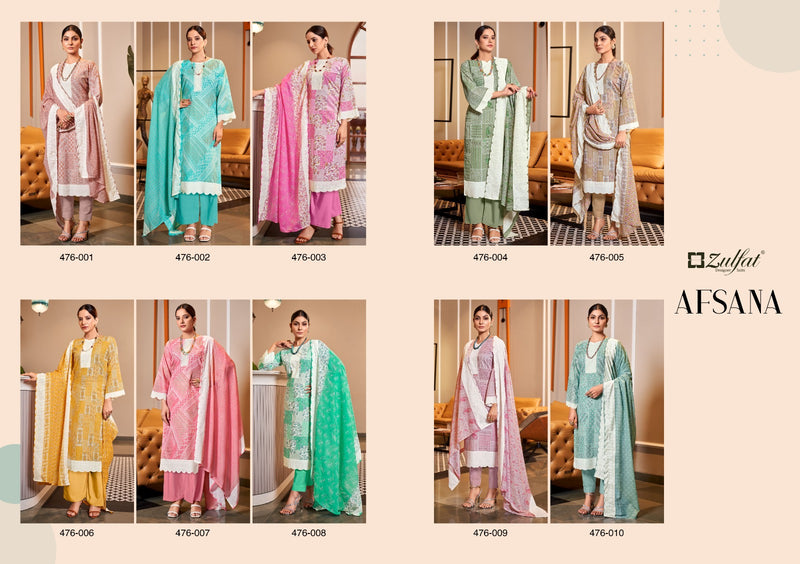 Zulfat Designer Suits Afsana Pure Cotton Exclusive Designer Printed Designer Salwar Kameez
