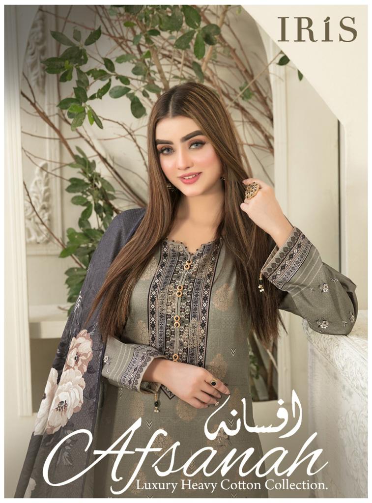 Iris Afsanah Luxury Heavy Cotton Collection Pure Cotton Printed Designer Salwar Kameez