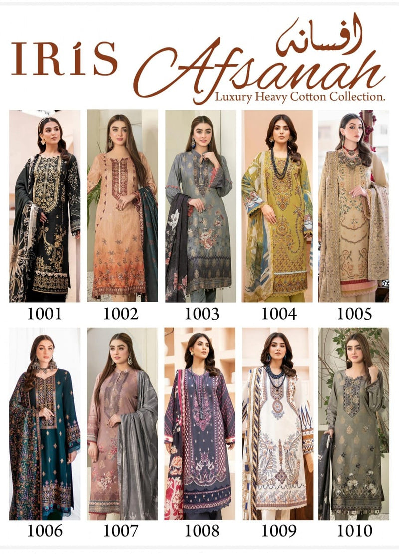Iris Afsanah Luxury Heavy Cotton Collection Pure Cotton Printed Designer Salwar Kameez