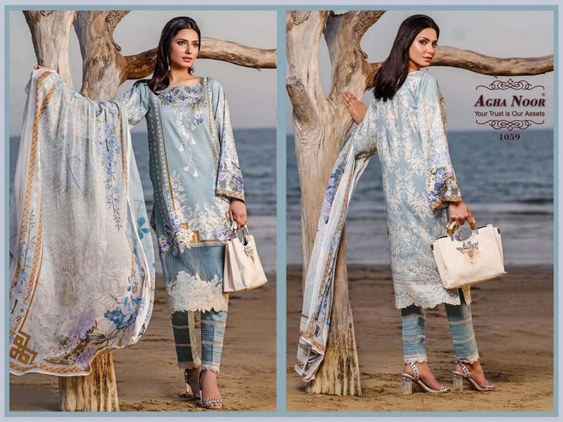Agha Noor Vol 5 Luxury Lawn Collection Cotton Lawn Pakistani Style  Party Wear Salwar Suits