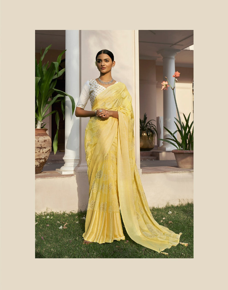 Kashvi Creation Ajra Silk Brasso With Ink Zari Prints Stylish Party Wear Sarees