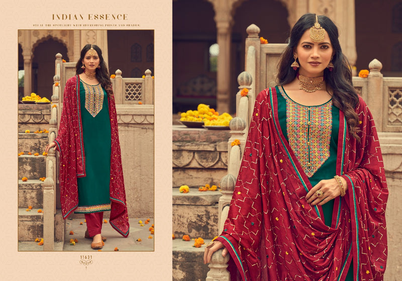 Panch Ratna Ajrakh Jam Silk  Designer Party Wear Salwar Kameez