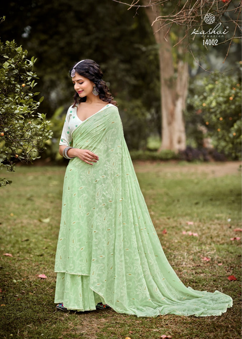 Kashvi Creation Akansha Georgette Printed Beautiful Party Wear Sarees